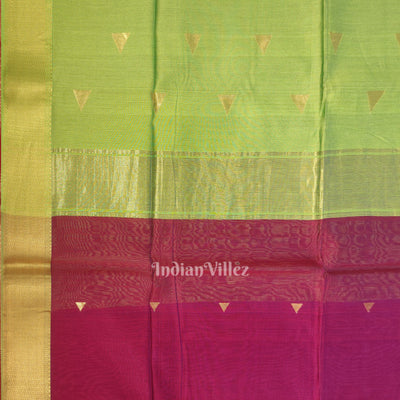 Purple Parrot Pure Silk Cotton Maheshwari Saree