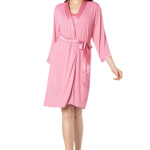 Satin Edge Robe - Cashmere Rose