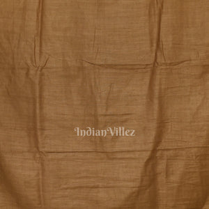 Caramel Musical Theme Hand-Painted Pattachitra Saree