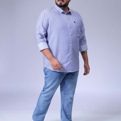 Men's Plus Size Striped Casual Shirt