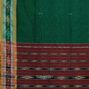 Green Maroon Odisha Ikat Maniabandha Cotton Saree