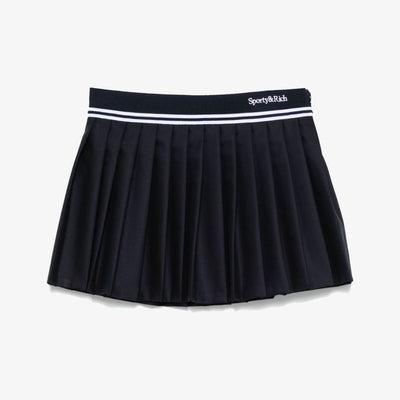 SPORTY & RICH | ABIGAIL WOOL PLEATED SKIRT { NAVY