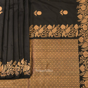 Black Designer Katan Banarasi Silk Saree