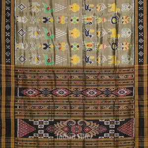 Light Mehendi Odisha Ikat Nabarangi Nabakothi Khandua Silk Saree