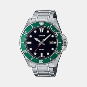 Enticer Men Quartz Black Dial Analog Stainless Steel Watch MDV-107D-3AV A2192