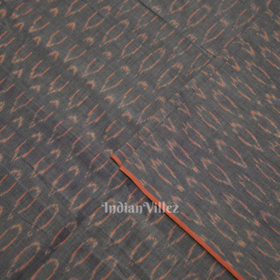 Cement Gray Geometric Pochampally Ikat Cotton Fabric