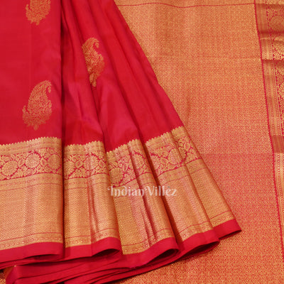 Rani Color Pure Kanjivaram Silk Saree