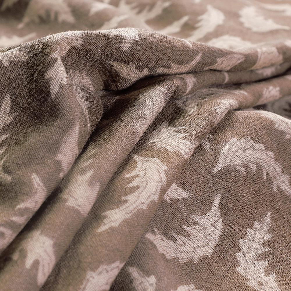 Brown - Kutchi Woolen Akola Hand Block Printed Fabric