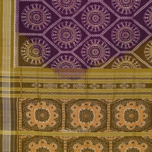 Violet Mehendi Odisha Sambalpuri Pure Cotton Ikat Saree