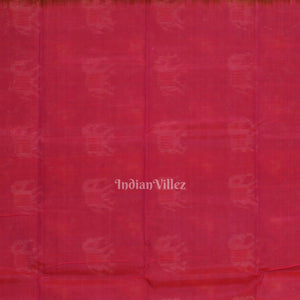 Green Pink Pochampally Ikat (Silk & Cotton) Sico Saree with Zari Border