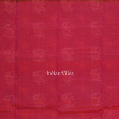 Green Pink Pochampally Ikat (Silk & Cotton) Sico Saree with Zari Border