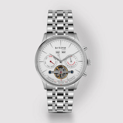 Celestial Men Automatic Silver Dial Chronograph Metal Watch 867-M10301