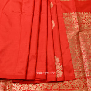 Red Banarasi Pure Katan Silk Saree