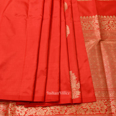 Red Banarasi Pure Katan Silk Saree