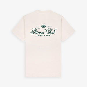 SPORTY & RICH | FITNESS WORLD T-SHIRT { CREAM/ALPINE