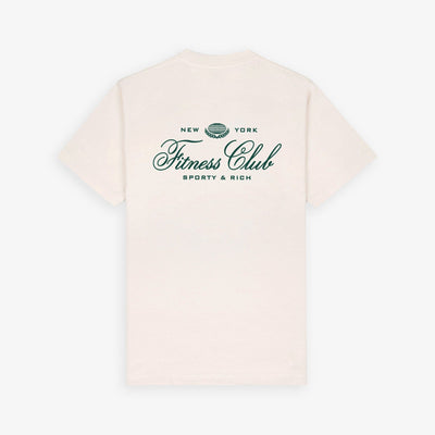 SPORTY & RICH | FITNESS WORLD T-SHIRT { CREAM/ALPINE