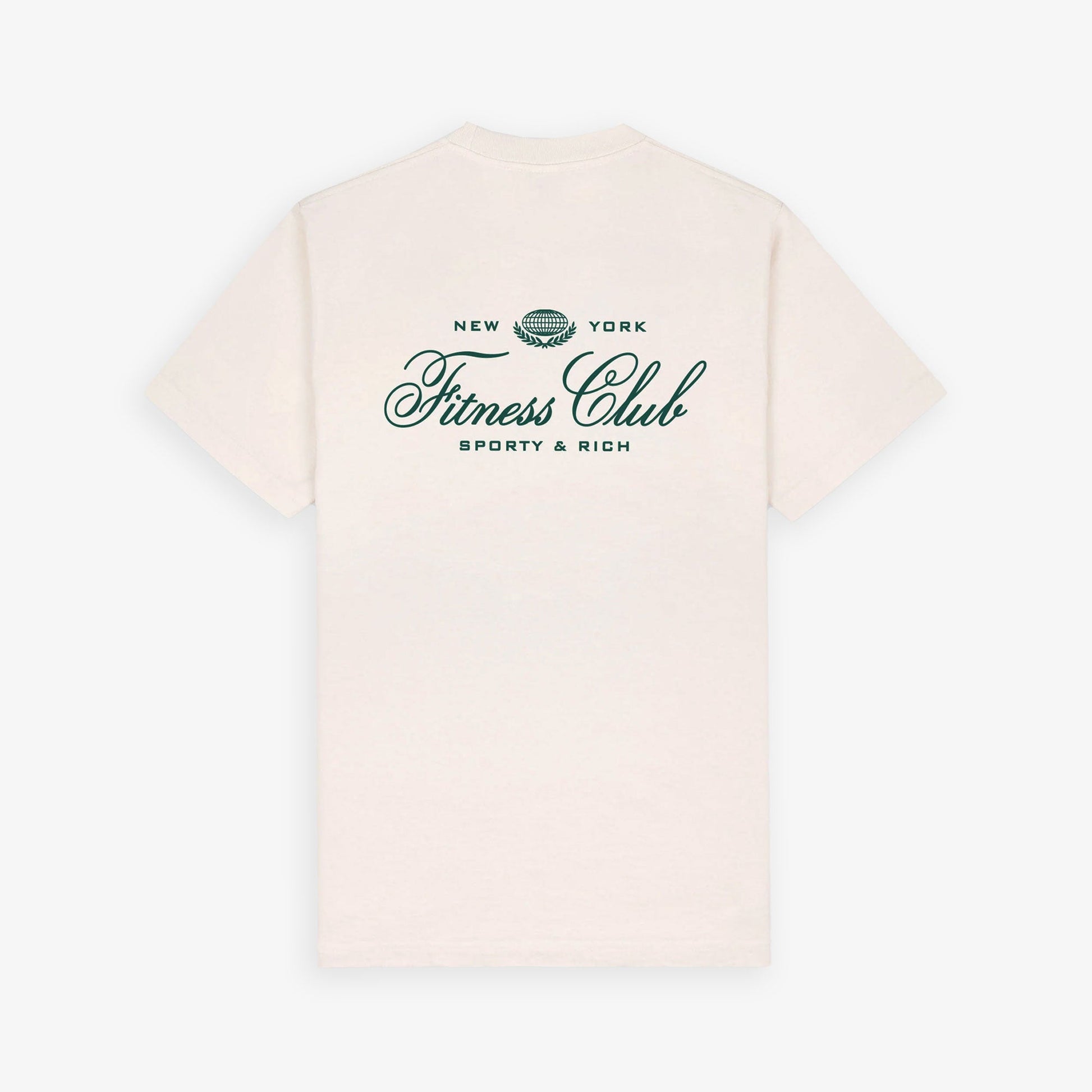 SPORTY & RICH | FITNESS WORLD T-SHIRT { CREAM/ALPINE
