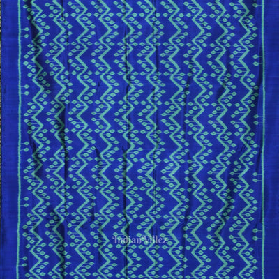 Royal Blue Waves Design Contemporary Designer Saree