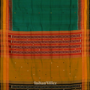 Green Red Kathiphera Odisha Ikat Khandua Silk Saree