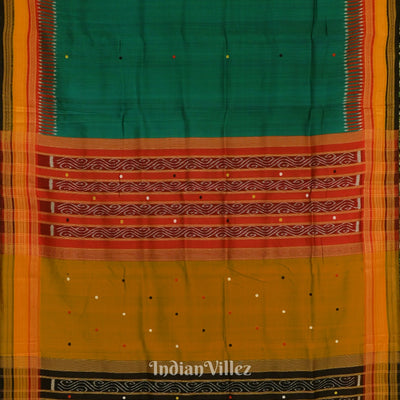 Green Red Kathiphera Odisha Ikat Khandua Silk Saree