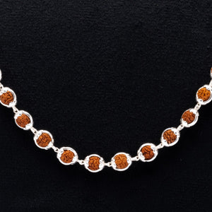 Rudraksha Capping Silver Mala