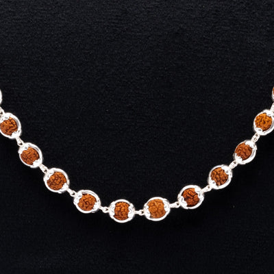 Rudraksha Capping Silver Mala