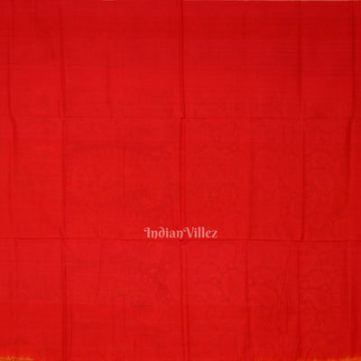 Mehendi Green Red Sambalpuri Pure Cotton Saree