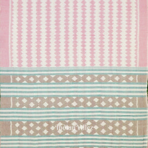 Light Pink Pure Sambalpuri Ikat Cotton Saree