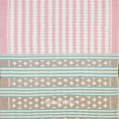 Light Pink Pure Sambalpuri Ikat Cotton Saree