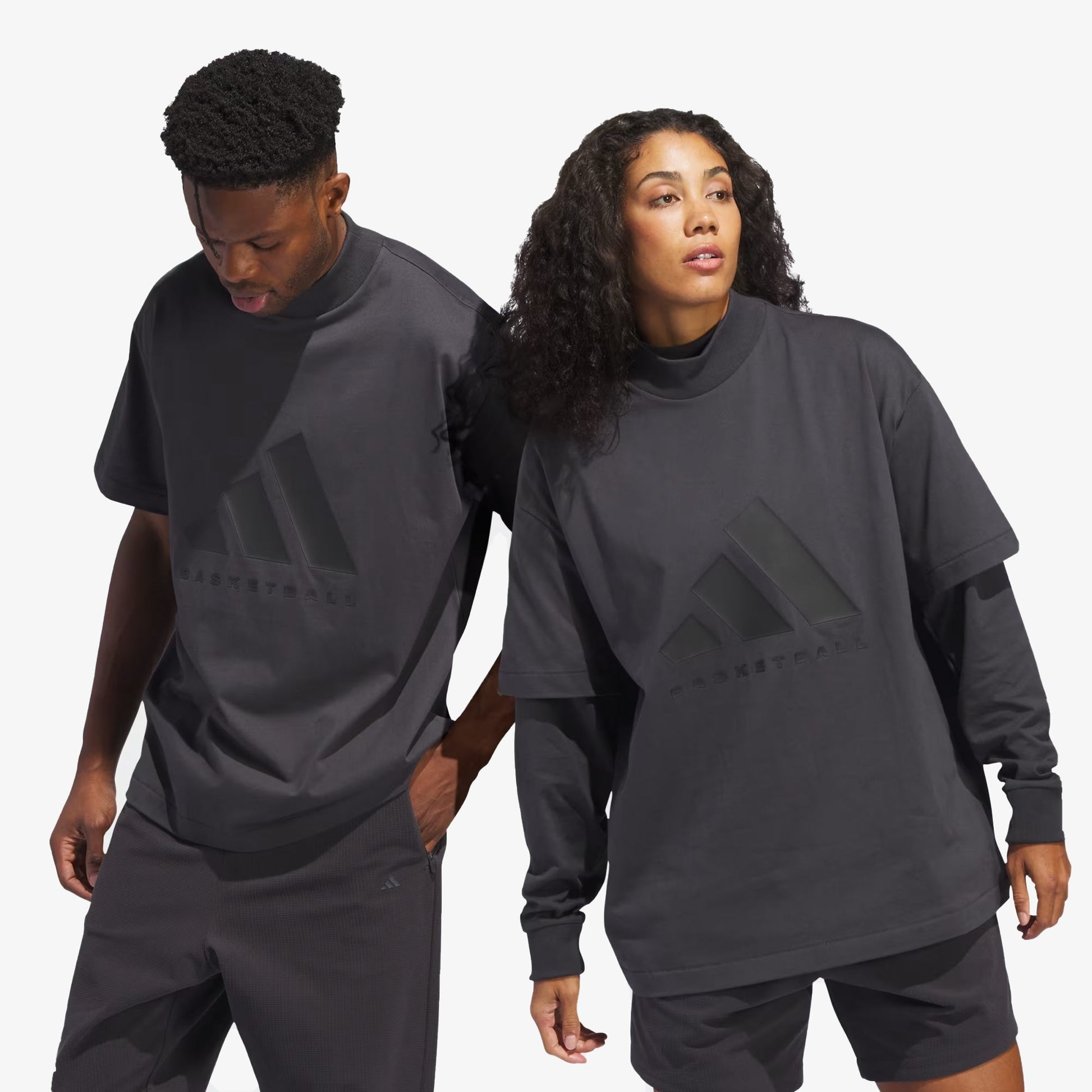 Adidas | BASKETBALL TEEE  { CARBON/CARBON