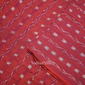 Purple Wine Tipa Design Sambalpuri Ikat Cotton Fabric