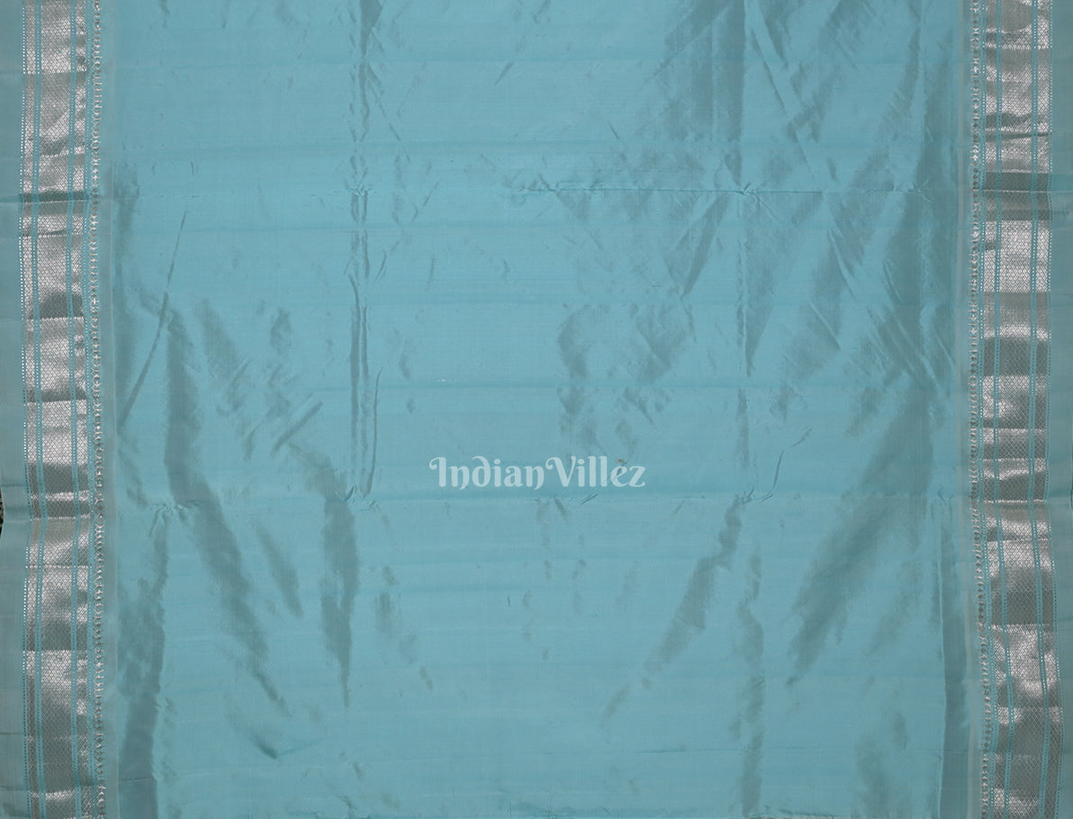 Exclusive Sky Blue Butti Paithani Silk Saree