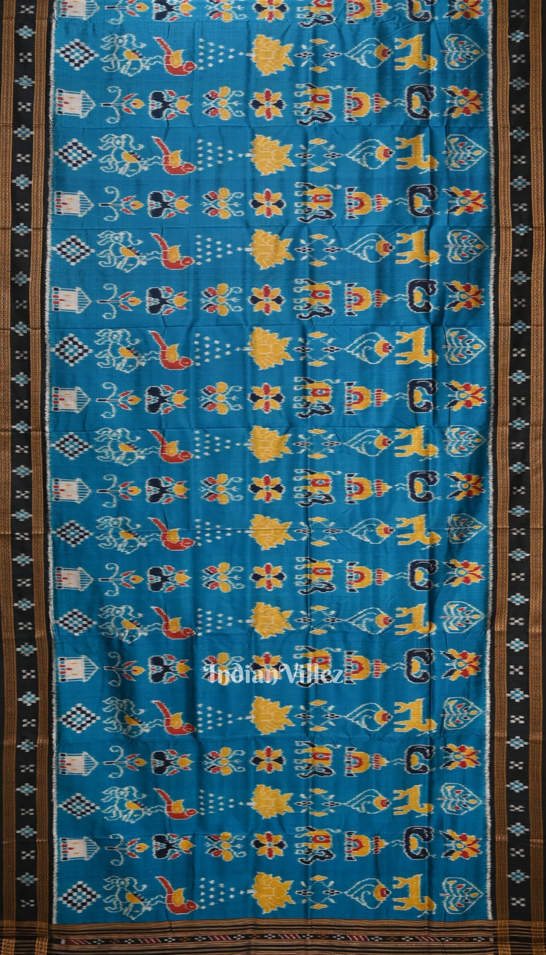 Cupper Sulphate Black Pasapali Nabakothi Nabarangi Khandua Silk Saree