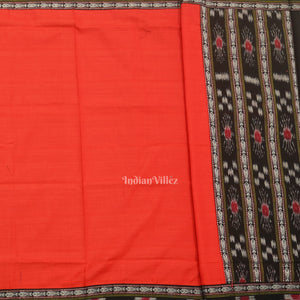 Black Red Pasapali Sambalpuri Cotton Dress set with Dupatta