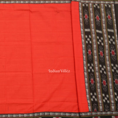 Black Red Pasapali Sambalpuri Cotton Dress set with Dupatta
