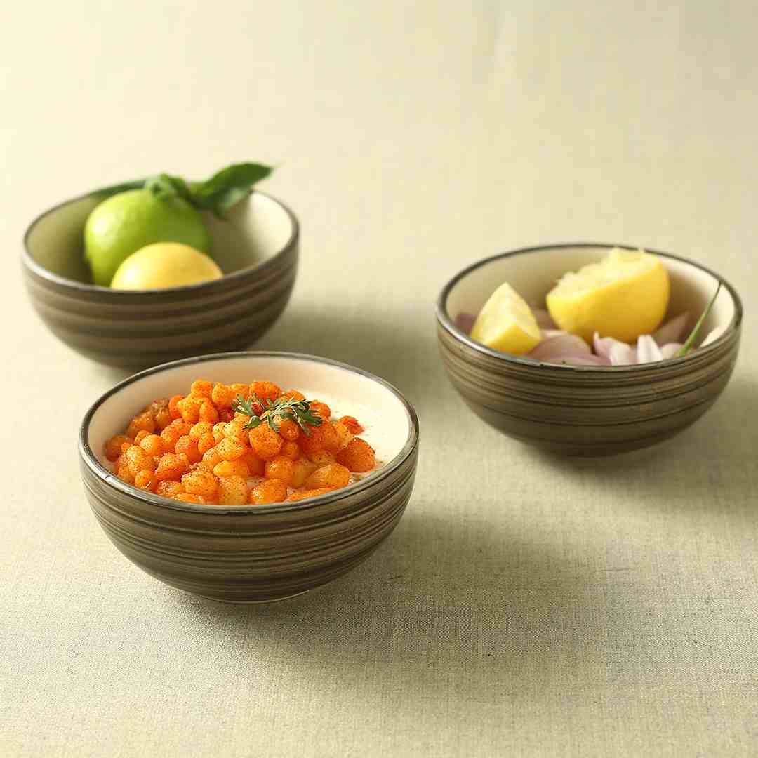 Teramo Brown Veg Bowl set of 4.