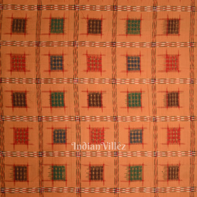 Orange Ashwini Odisha Ikat Sambalpuri Cotton Fabric