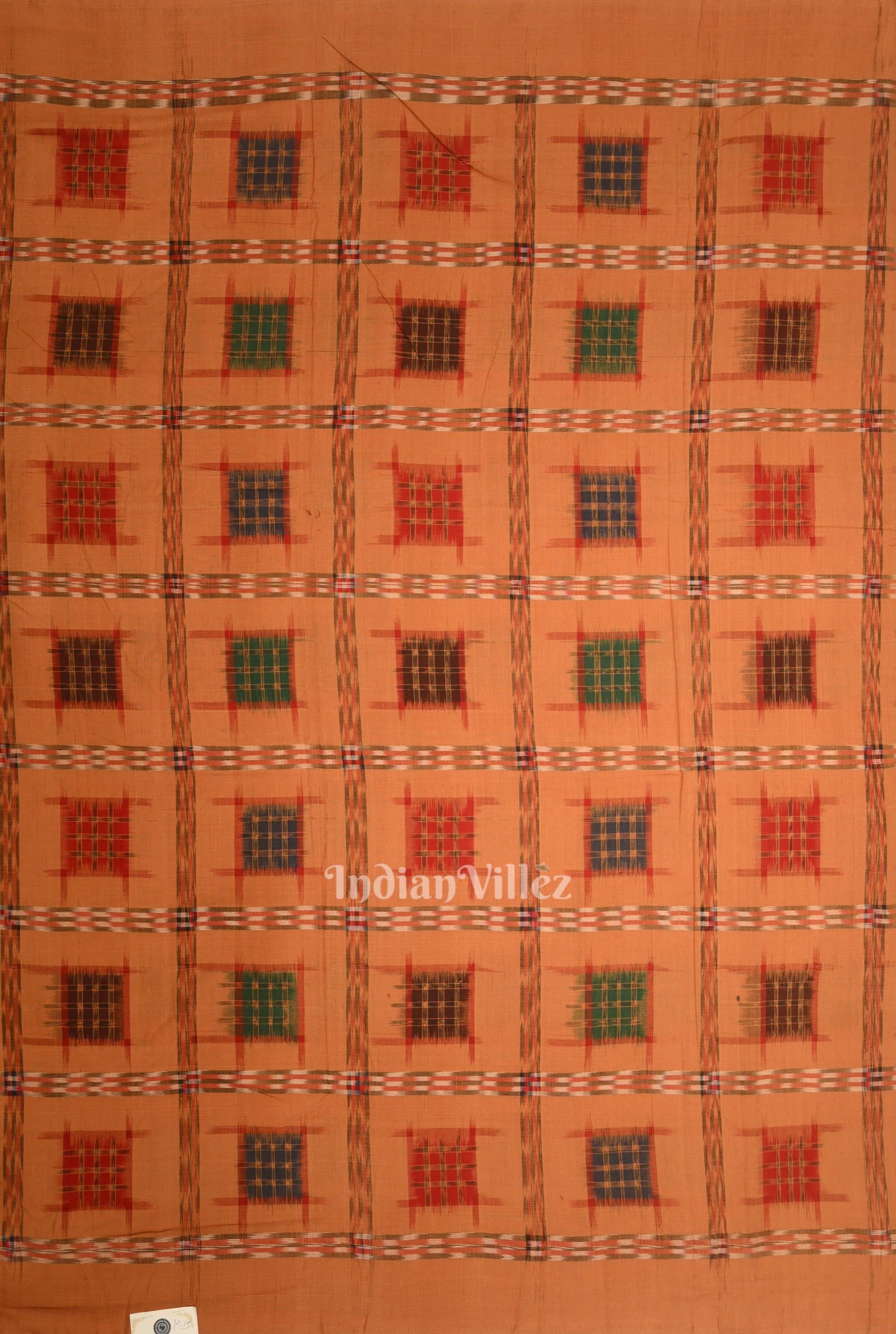 Orange Ashwini Odisha Ikat Sambalpuri Cotton Fabric