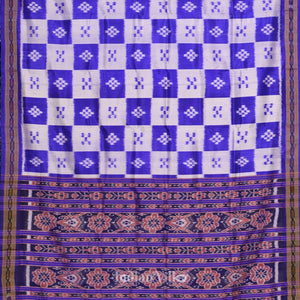 Royal Blue Broder Pasapali Theme Odisha Handloom Khandua Silk Saree