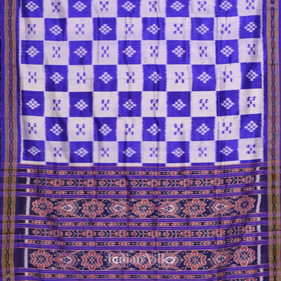 Royal Blue Broder Pasapali Theme Odisha Handloom Khandua Silk Saree