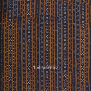 Navy Blue Sambalpuri Odisha Ikat Cotton Fabric