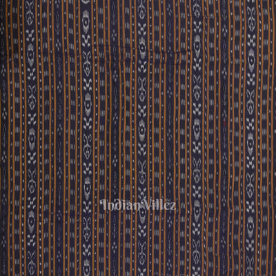 Navy Blue Sambalpuri Odisha Ikat Cotton Fabric