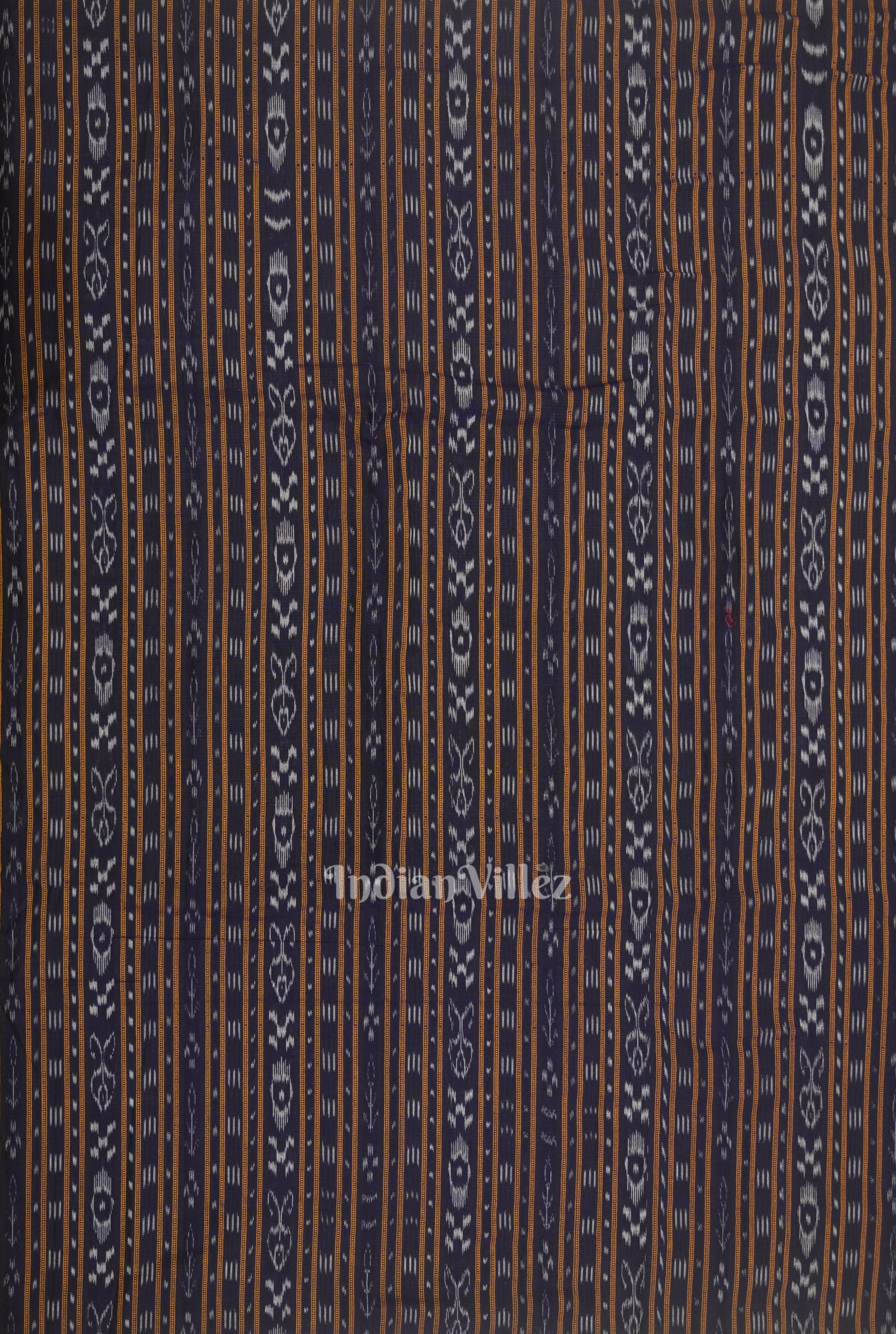 Navy Blue Sambalpuri Odisha Ikat Cotton Fabric
