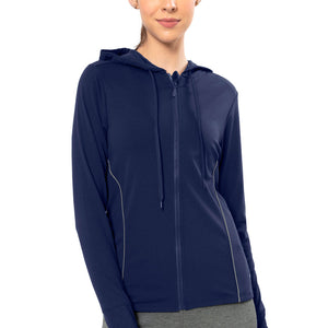 Flaunt Hoodie Full Sleeve Active Jacket - Medieval Blue