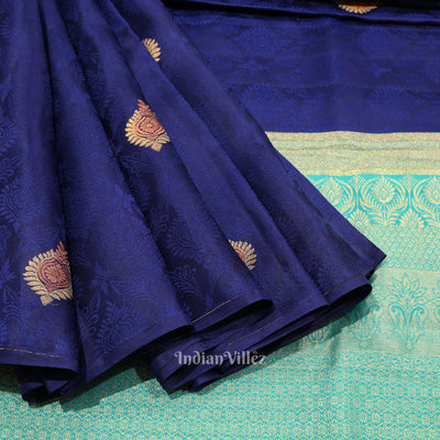 Indigo Blue Designer Kanjivaram Silk Saree