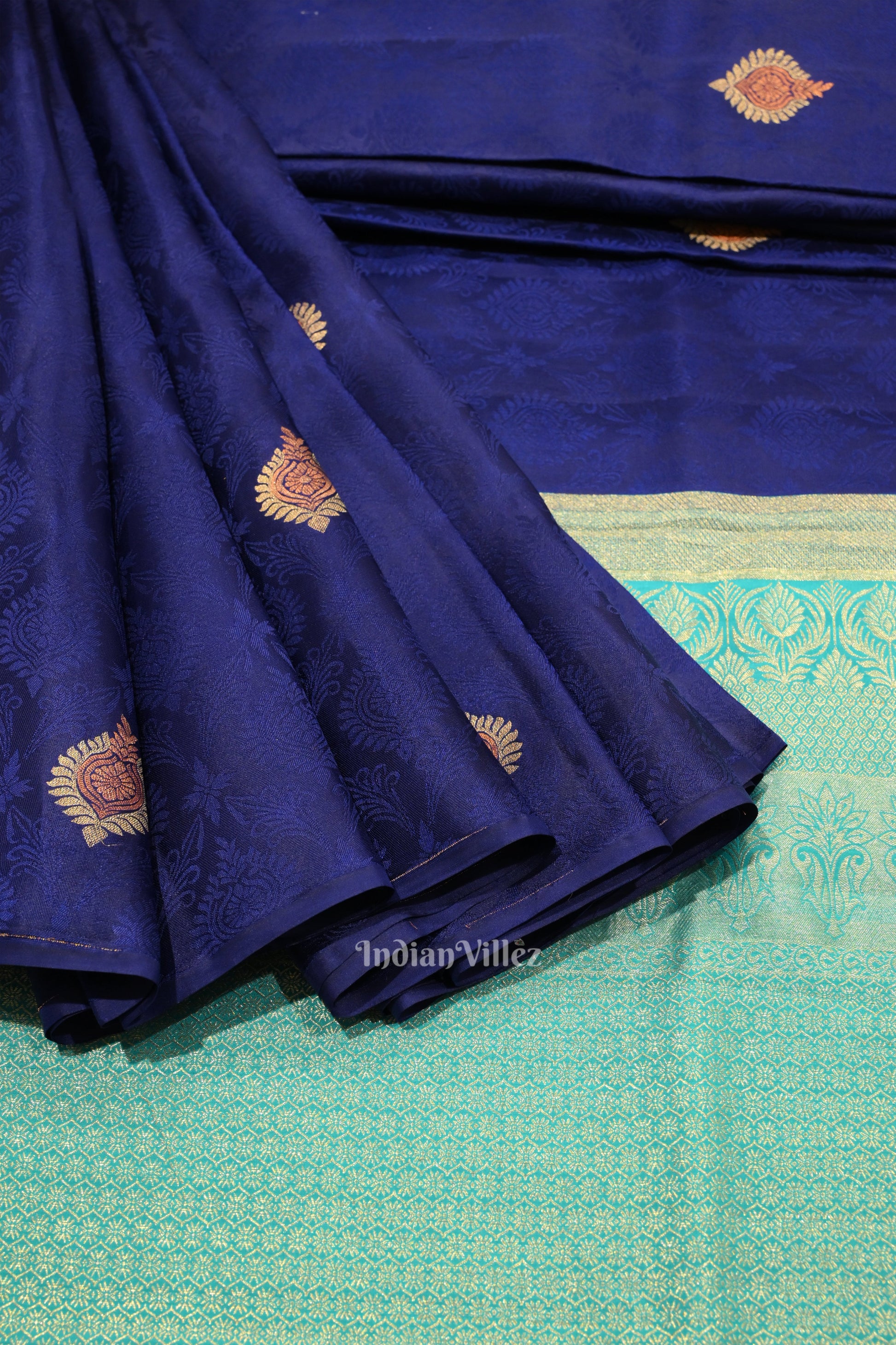 Indigo Blue Designer Kanjivaram Silk Saree
