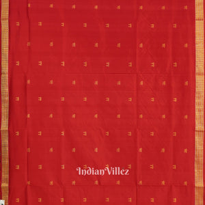 Red Laxmi Pada Tissue Pure Sambalpuri Saree