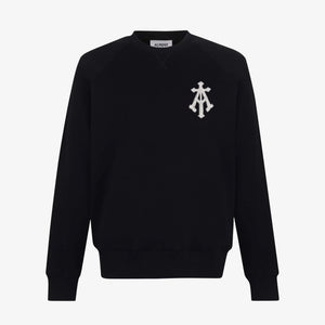 ALMOST GODS | ALPHA CROSS HAND EMBROIDERED AARI SWEATSHIRT { BLACK