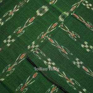 Green Mayur Chandrika Sambalpuri Ikat Cotton Fabric