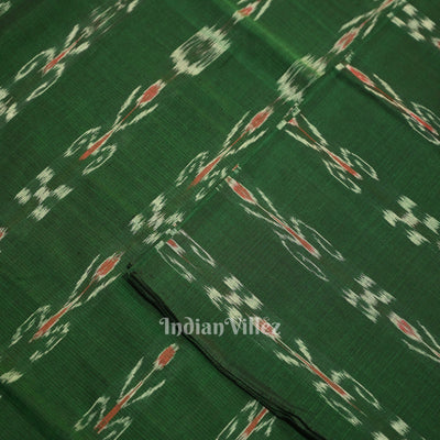 Green Mayur Chandrika Sambalpuri Ikat Cotton Fabric